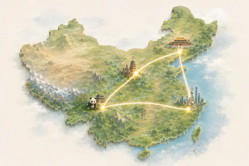 2 week china itinerary route map