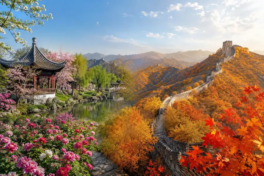 best time to visit China spring autumn scenery