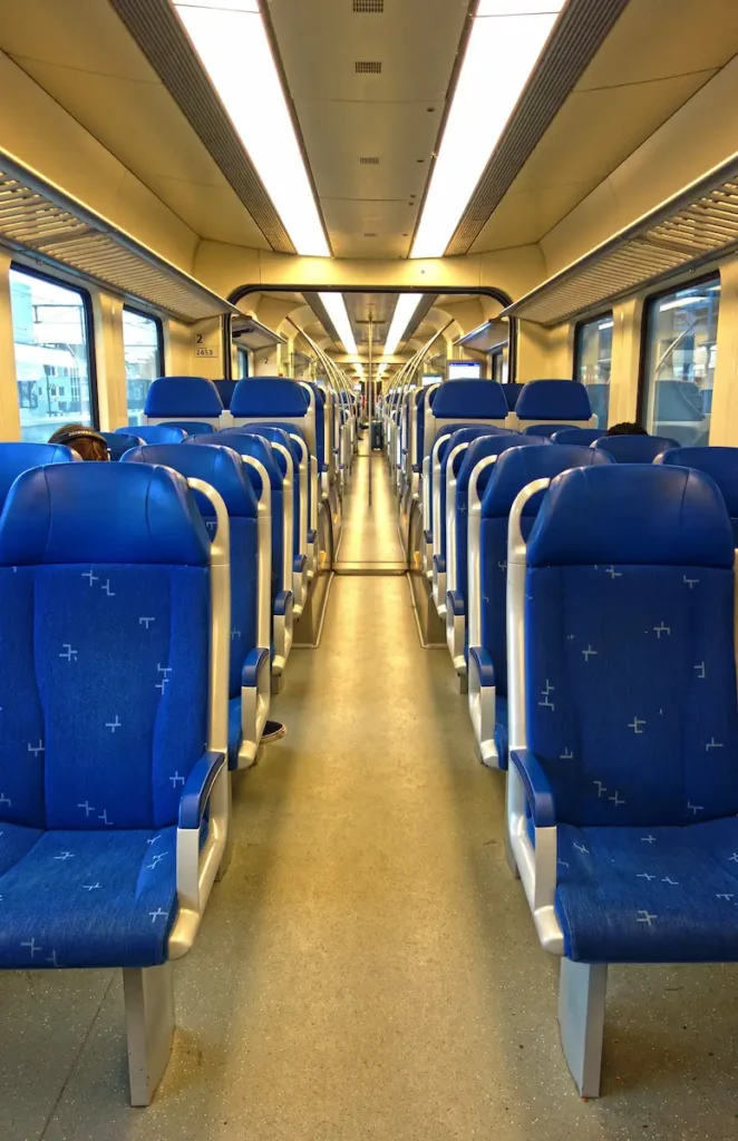 China high-speed rail second class interior bullet train travel