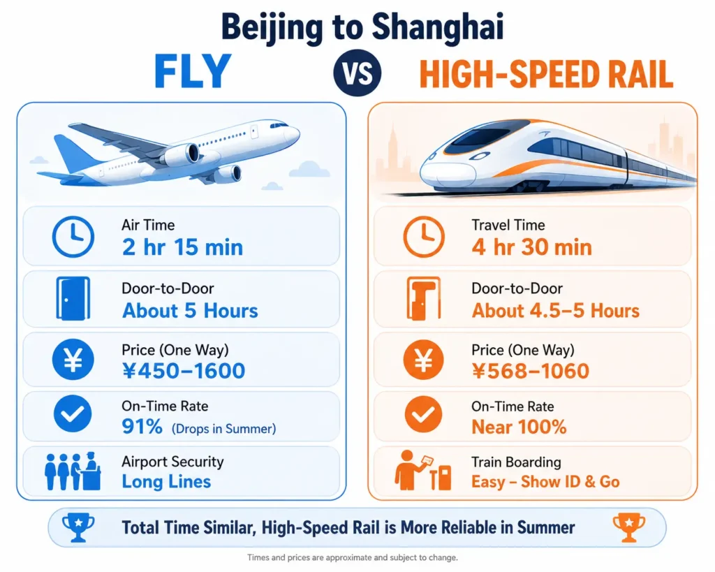 beijing to shanghai flight vs high-speed rail comparison china travel