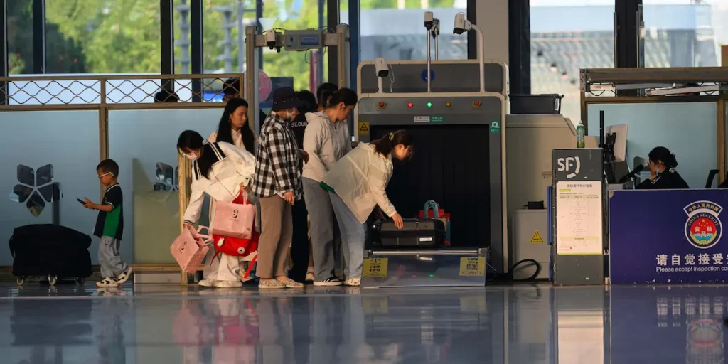 china public transport subway security check safety screening