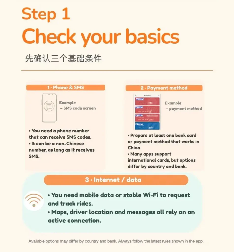 didi app china registration requirements phone card payment