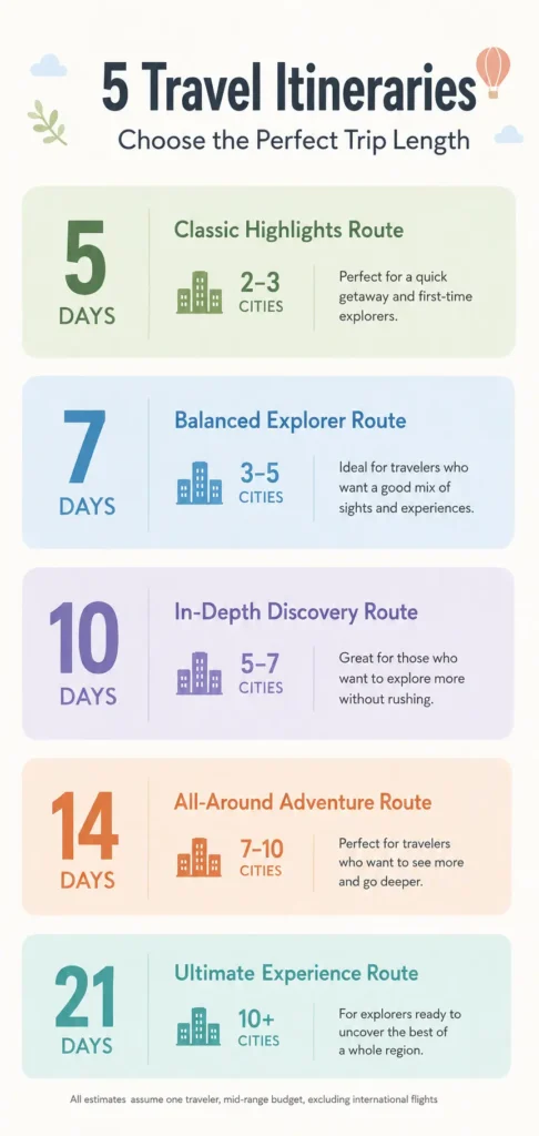 how many days in China trip itinerary 5 7 10 14 days