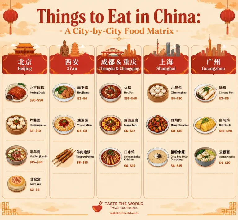 things to eat in china city food matrix infographic