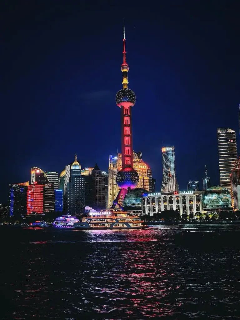 The Bund Shanghai skyline at night, day one of a Shanghai 5 day itinerary