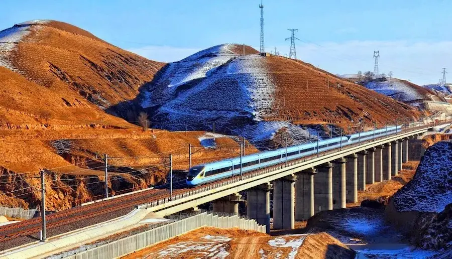 High-speed rail train for China Silk Road travel