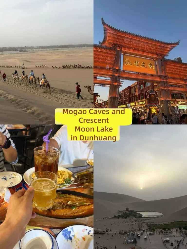 Mogao Caves and Crescent Moon Lake in Dunhuang
