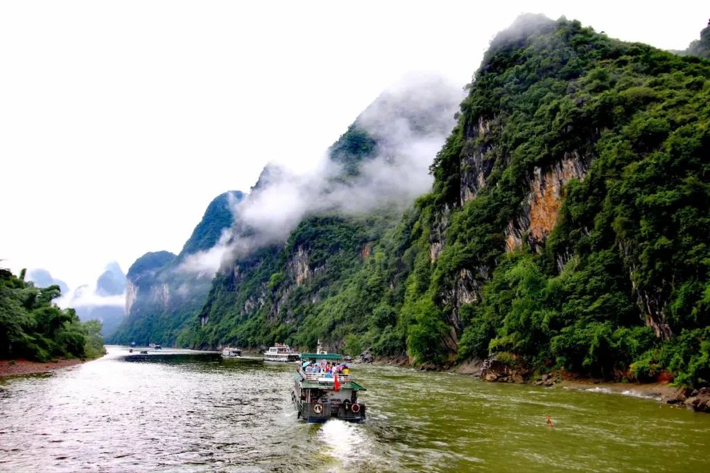 Li River cruise from Guilin to Yangshuo passing karst peaks