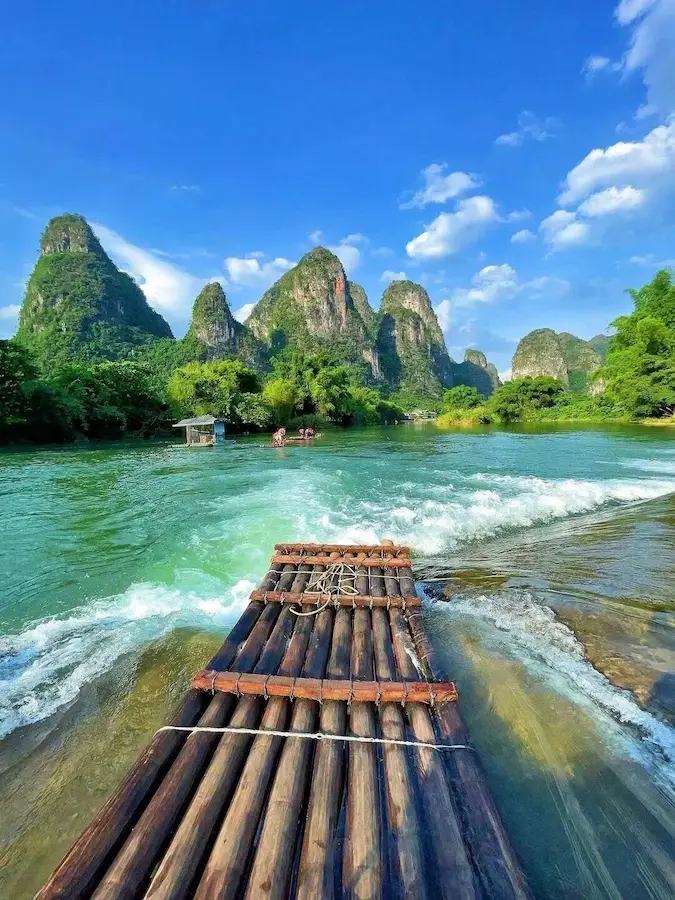 Yangshuo itinerary highlight Yulong River bamboo raft ride